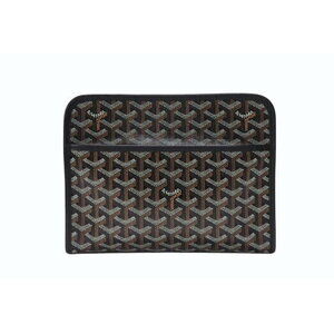GOYARD Jouvance Pouch Clutch Bag Black Leather